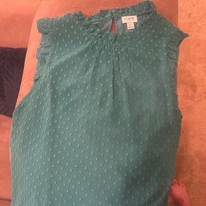 J.Crew Teal Sleeveless Blouse